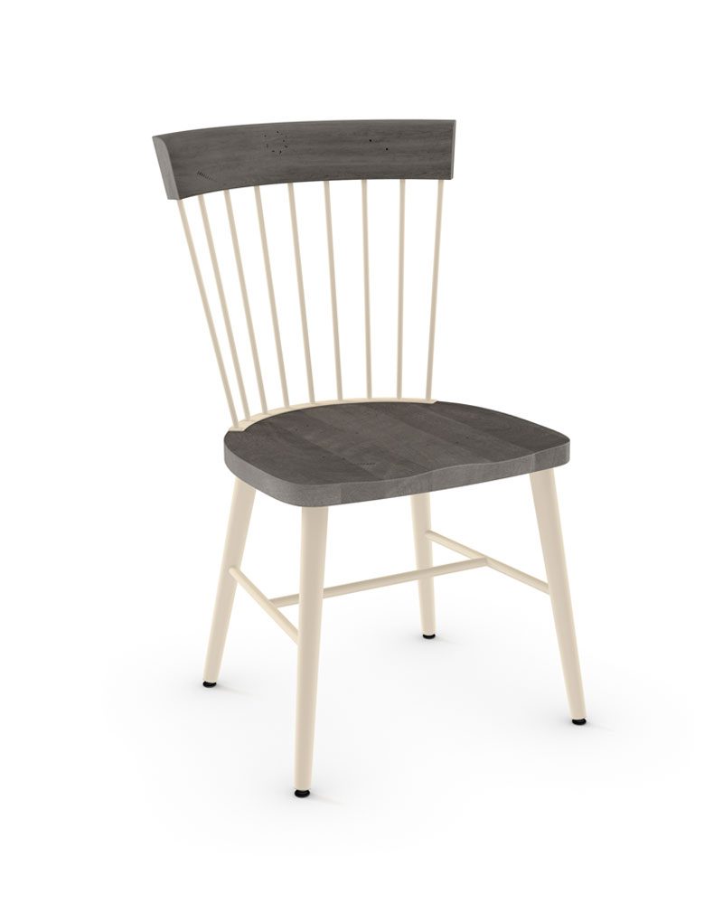 brooklyn windsor restaurant chair with grey wood seat and back accent and off white wooden legs and frame for restaurants bars diners and pubs