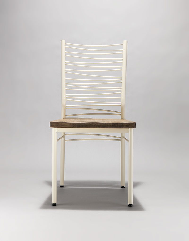 cora contemporary diner chair with brown modern wooden seat and silver finish lined pattern back with no fabric for restaurants and commercial businesses cora contemporary diner chair with brown modern wooden seat and silver finish lined pattern back with no fabric for restaurants and commercial businesses