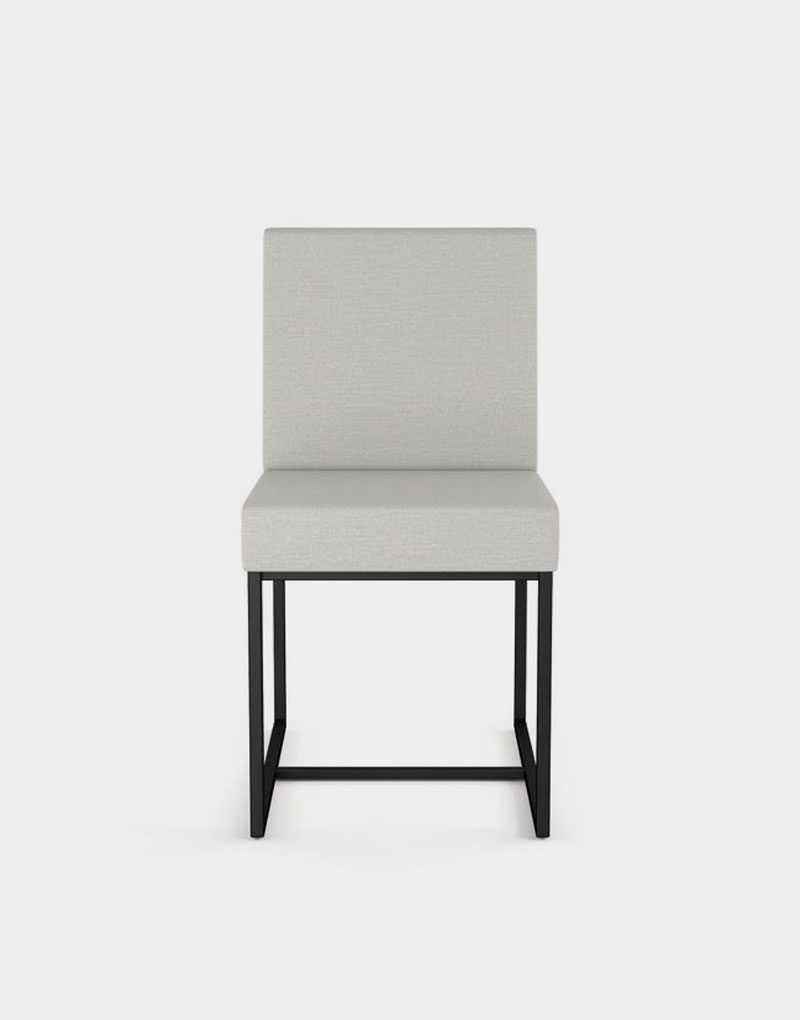 Arden Branch Hazel Upholstered Contemporary Chair front with black metallic frame and comfortable grey seat cushion Arden Branch Hazel Upholstered Contemporary Chair front with black metallic frame and comfortable grey seat cushion