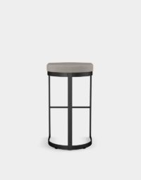Arden Branch Liv Backless Contemporary Stool with a grey seat back and black metal frame for bar counter seating inside commercial businesses and restaurants