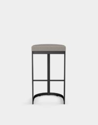 Arden Branch Liv Back less Contemporary bar Stool Grey Seat Front with black metal frame for counter seating inside restaurants