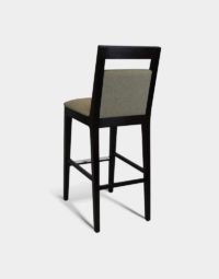 High Quality Aurora Bar Counter Stool with upholstered seat and back and Black wooden frame for restaurants and bar seating