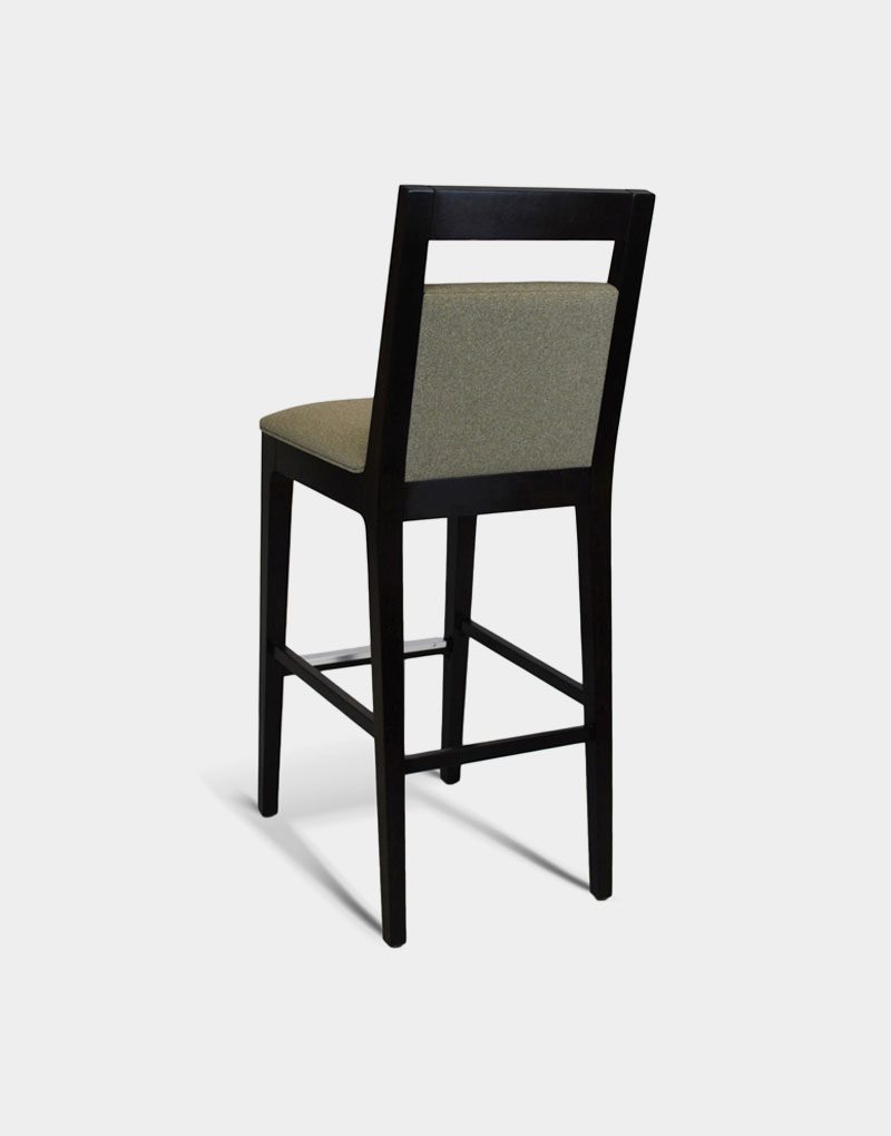 High Quality Aurora Bar Counter Stool with upholstered seat and back and Black wooden frame for restaurants and bar seating High Quality Aurora Bar Counter Stool with upholstered seat and back and Black wooden frame for restaurants and bar seating