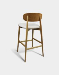 white harlow upholstered bar wooden counter stool for commercial restaurant use