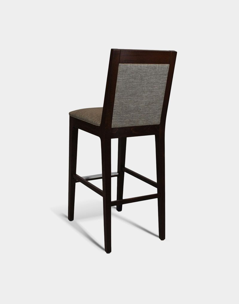 Grey Jade Upholstered Bar Stool for restaurant and commercial business with brown wooden frame Grey Jade Upholstered Bar Stool for restaurant and commercial business with brown wooden frame