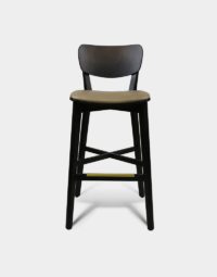 Black Sofia Bar Counter Stool Design with upholstered leather seat for restaurant business