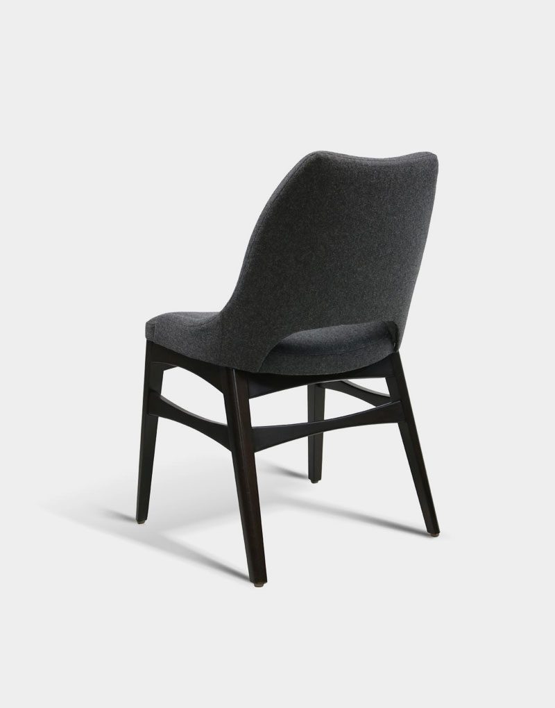 Harlee wooden frame restaurant chair grey upholstered seat and back Harlee wooden frame restaurant chair grey upholstered seat and back