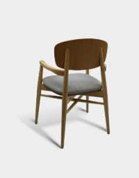 harlow armchair rear wooden resturant chair with upholstered seat