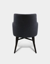 Marley Full Upholstered Barrel Business Restaurant Armchair Back with Black frame