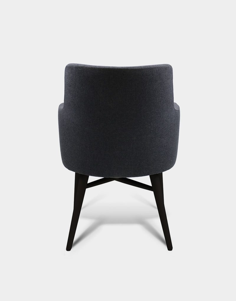 Marley Full Upholstered Barrel Business Restaurant Armchair Back with Black frame Marley Full Upholstered Barrel Business Restaurant Armchair Back with Black frame