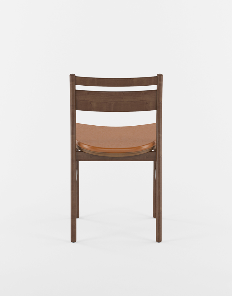 Sigsbee Chair - Cocoa and Orange Vinyl Finish Sigsbee wooden chair in cocoa and orange vinyl finish
